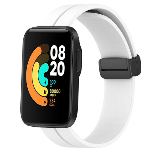 For Xiaomi MI Watch Sport 22mm Solid Color Magnetic Clasp Silicone Watch Band(White)