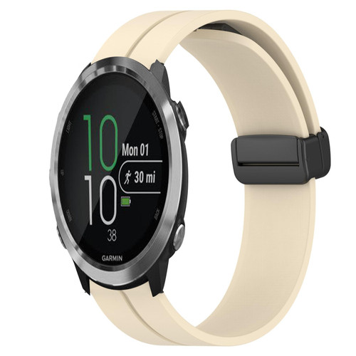 For Garmin Forerunner 645 Music 20mm Solid Color Magnetic Clasp Silicone Watch Band(Beige) For Garmin Forerunner 645 Music 20mm Solid Color Magnetic Clasp Silicone Watch Band(Beige)