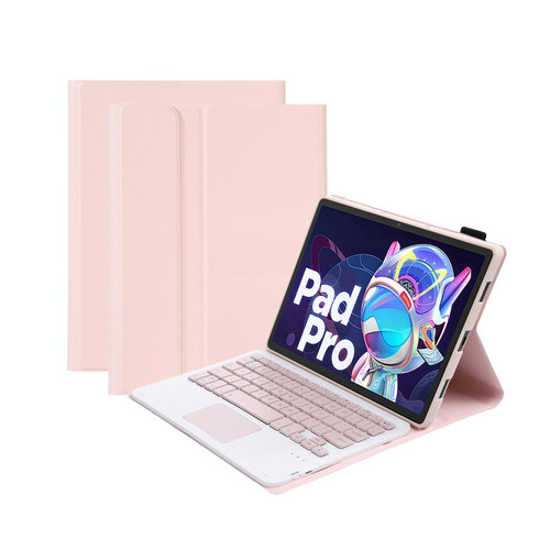 For Lenovo Xiaoxin Pad 2022 10.6 inch/Tab M10 Plus 10.6 3rd Gen 2022 AM20-A Lambskin Texture Bluetooth Touch Keyboard Leather Tablet Case (Pink)