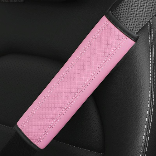 Fiber Leather Embossed Car Seat Belt Shoulder Cover Protector 6.5X23cm(Pink) Fiber Leather Embossed Car Seat Belt Shoulder Cover Protector 6.5X23cm(Pink)