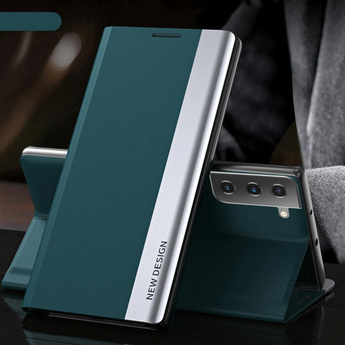 For Samsung Galaxy S23+ 5G Side Electroplated Adsorption Leather Phone Case(Green) For Samsung Galaxy S23+ 5G Side Electroplated Adsorption Leather Phone Case(Green)