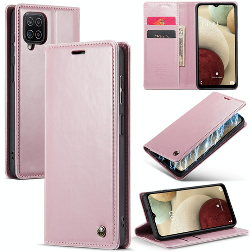 For Samsung Galaxy A12 CaseMe 003 Crazy Horse Texture Leather Phone Case(Rose Gold) For Samsung Galaxy A12 CaseMe 003 Crazy Horse Texture Leather Phone Case(Rose Gold)