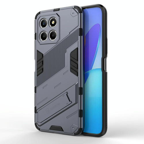 For Honor X8 5G Punk Armor PC + TPU Phone Case with Holder(Grey)