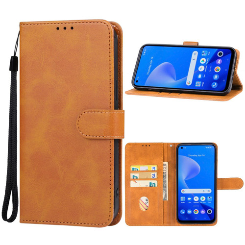 For Realme 10 Pro+ Leather Phone Case(Brown)