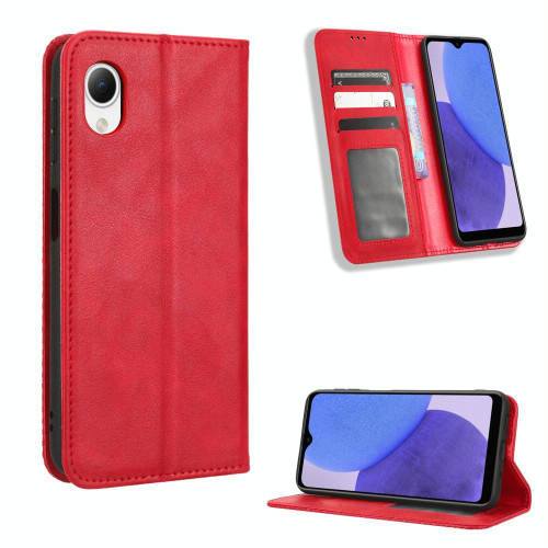 For Samsung Galaxy A23e / A23s / A23 5G JP Magnetic Buckle Retro Texture Leather Phone Case(Red)