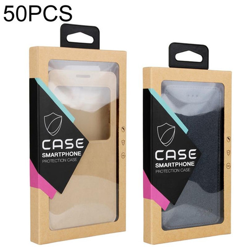 50 PCS Kraft Paper Phone Case Leather Case Packaging Box, Size: S 4.7 Inch(Black)