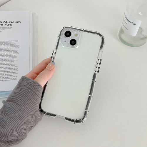 For iPhone 12 Luminous TPU Phone Case(Transparent Black)