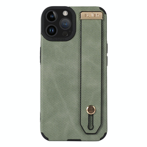 For iPhone 14 Pro Max Wrist Strap TPU Leather Phone Case(Green)