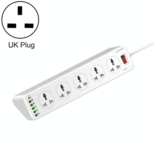 LDNIO SC10610 30W 10+6 Ports Multifunctional Travel Home Office Fast Charging Socket, Spec: UK Plug