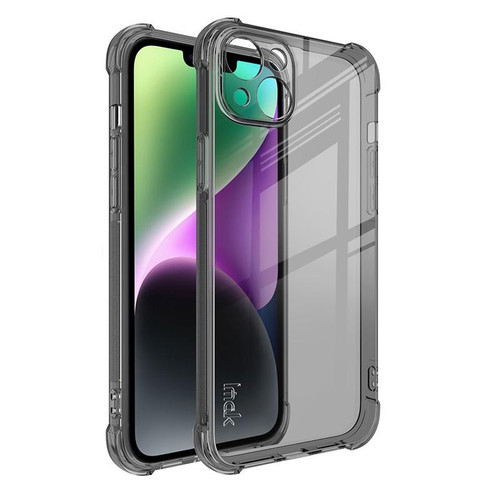 For iPhone 14 imak Shockproof Airbag TPU Phone Case(Transparent Black)