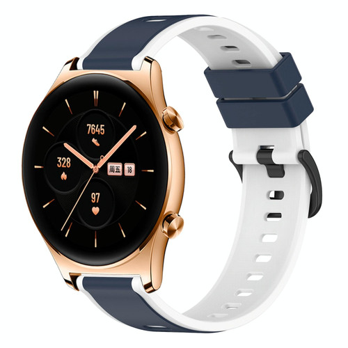 For Honor Watch GS 3 22mm Two-Color Silicone Watch Band(Midnight Blue + White) For Honor Watch GS 3 22mm Two-Color Silicone Watch Band(Midnight Blue + White)