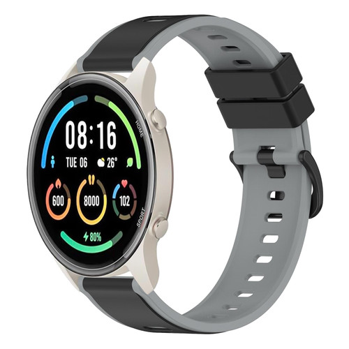 For Xiaomi MI Watch Sport 22mm Two-Color Silicone Watch Band(Black+Grey) For Xiaomi MI Watch Sport 22mm Two-Color Silicone Watch Band(Black+Grey)