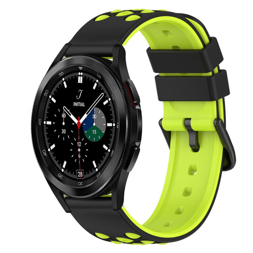 For Samsung  Galaxy Watch4 Classic 42mm 20mm Two-Color Silicone Watch Band(Black+Grey)