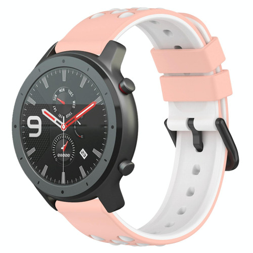 For Amazfit GTR 47mm 22mm Two-Color Porous Silicone Watch Band(Pink+White) For Amazfit GTR 47mm 22mm Two-Color Porous Silicone Watch Band(Pink+White)
