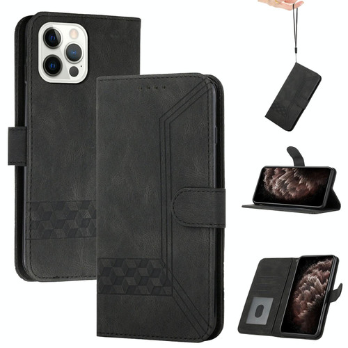 For iPhone 14 Pro Max Cubic Skin Feel Flip Leather Phone Case(Black) For iPhone 14 Pro Max Cubic Skin Feel Flip Leather Phone Case(Black)