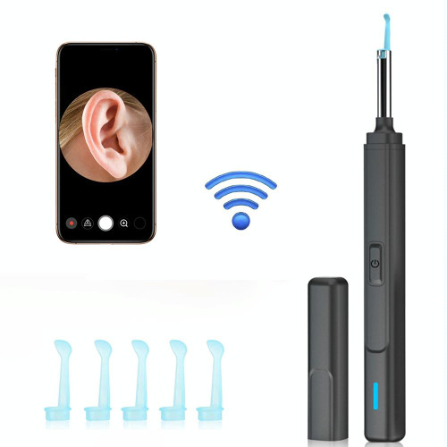 H02006 WiFi Smart Visual Ear Pick HD Digital Mouth Nose Ear Endoscope (Black)