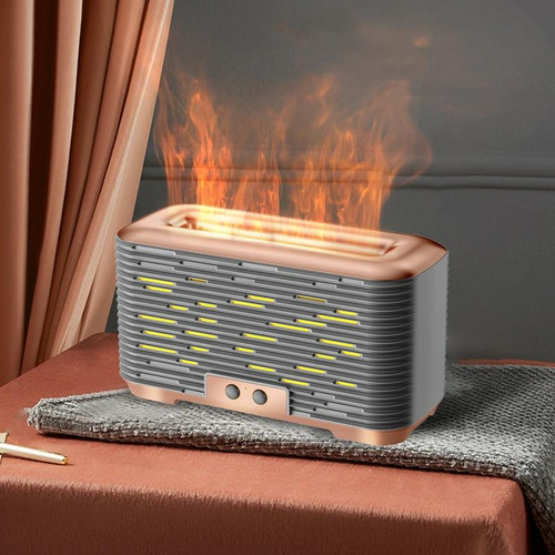 350ml Simulated Flame Aromatherapy Humidifier With Timing Function(Gold)