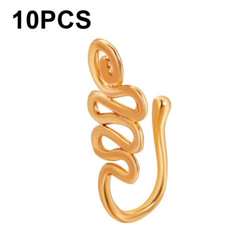 10 PCS U-shaped Nose Clip Copper Inlaid With Zircon Nose Decoration, Color: G-171 Gold