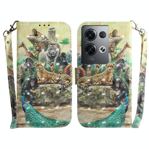 For OPPO Reno8 Pro+ 3D Colored Horizontal Flip Leather Phone Case(Zoo) For OPPO Reno8 Pro+ 3D Colored Horizontal Flip Leather Phone Case(Zoo)