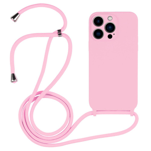 For iPhone 13 Pro Crossbody Lanyard Liquid Silicone Case(Pink) For iPhone 13 Pro Crossbody Lanyard Liquid Silicone Case(Pink)
