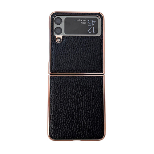 For Samsung Galaxy Z Flip4 Star Series Nano Electroplating PU Phone Case(Black)