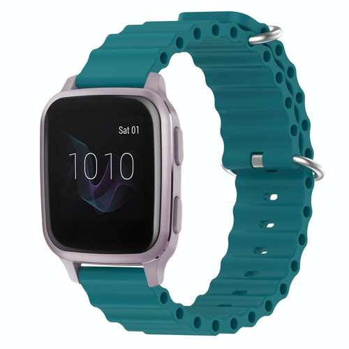 For Garmin Venu SQ 20mm Ocean Style Silicone Solid Color Watch Band(Green)