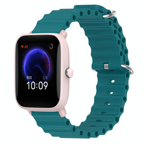 For Amazfit Pop Pro 20mm Ocean Style Silicone Solid Color Watch Band(Green)