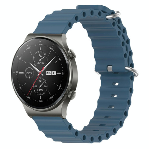 For Huawei GT2 Pro 22mm Ocean Style Silicone Solid Color Watch Band(Rock Gray)
