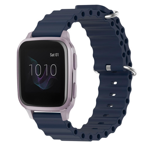 For Garmin Venu SQ 20mm Ocean Style Silicone Solid Color Watch Band(Dark Blue)