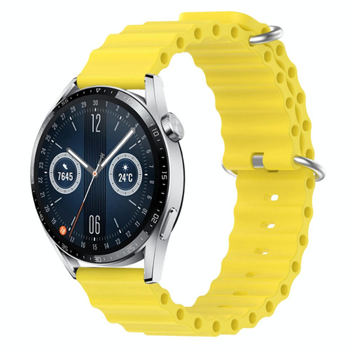 For Huawei Watch GT3 42mm 20mm Ocean Style Silicone Solid Color Watch Band(Yellow)