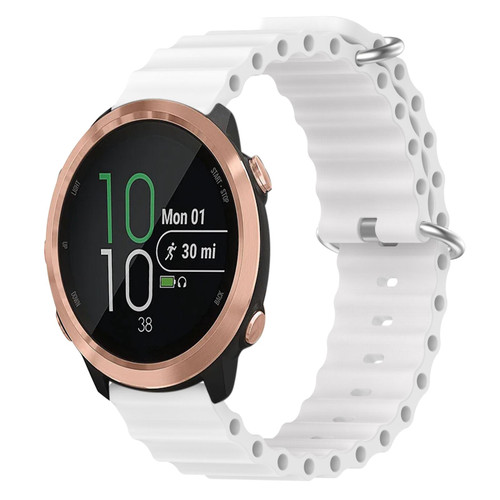 For Garmin Forerunner 645 Music 20mm Ocean Style Silicone Solid Color Watch Band(White)