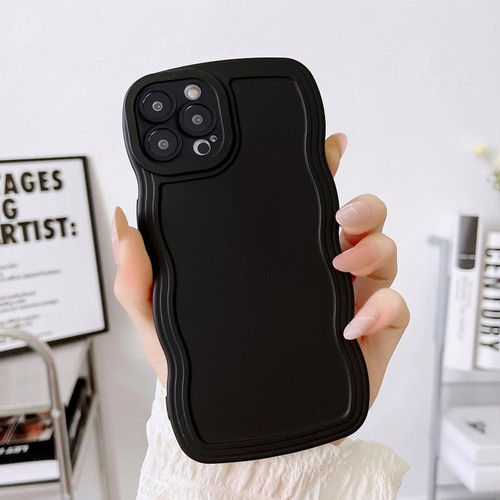 For iPhone 13 Pro Wave Edge Silicone Phone Case(Black)