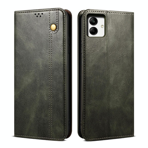 For Samsung Galaxy A04 4G Oil Wax Crazy Horse Texture Leather Phone Case(Green)