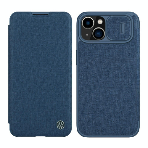 For iPhone 14 NILLKIN QIN Series Pro Leather Phone Case(Blue)