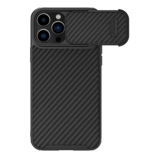 For iPhone 14 Pro NILLKIN Synthetic Fiber Camshield Phone Case(Black) For iPhone 14 Pro NILLKIN Synthetic Fiber Camshield Phone Case(Black)