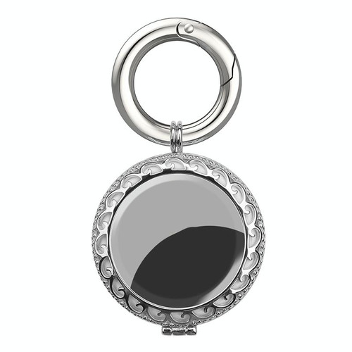 Anti-Lost Plating Keychain Locator Tracker Protective Cover For Airtag(White Gold)