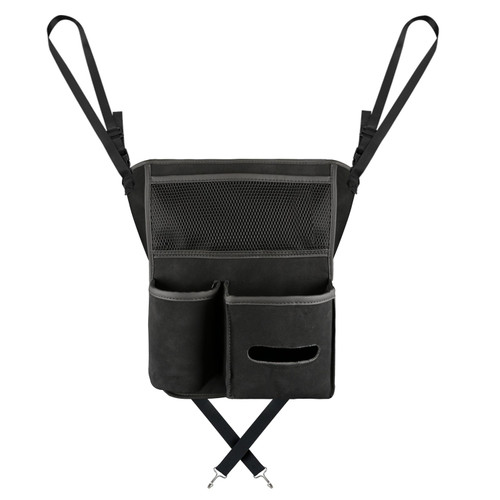Car Center Console Hanging Bag Sheepskin Leather Storage Bag(Black)