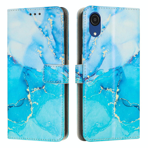 For Samsung Galaxy A03 Core Painted Marble Pattern Leather Phone Case(Blue Green) For Samsung Galaxy A03 Core Painted Marble Pattern Leather Phone Case(Blue Green)