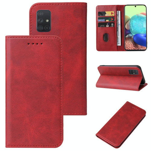 For Samsung Galaxy A Quantum Magnetic Closure Leather Phone Case(Red)