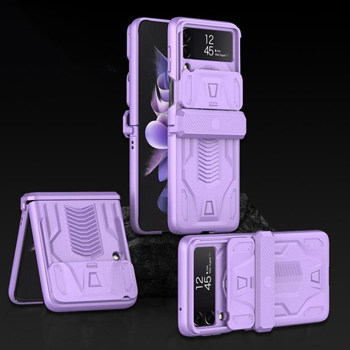 For Samsung Galaxy Z Flip4 GKK Sliding Camshield Magnetic Armor Flip Phone Case(Purple) For Samsung Galaxy Z Flip4 GKK Sliding Camshield Magnetic Armor Flip Phone Case(Purple)
