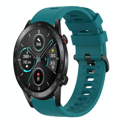 For Honor Magic Watch 2 46mm 22MM Solid Color Soft Silicone Watch Band(Green)