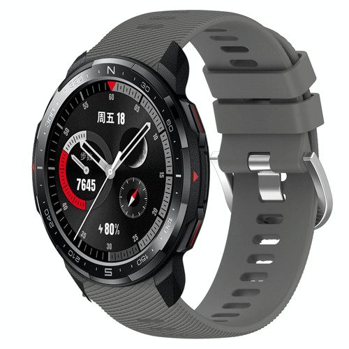 For Honor Watch GS Pro 22mm Solid Color Soft Silicone Watch Band(Dark Grey) For Honor Watch GS Pro 22mm Solid Color Soft Silicone Watch Band(Dark Grey)