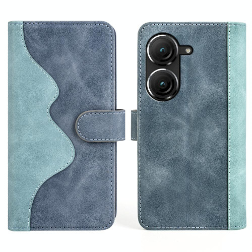 For Asus Zenfone 9 Stitching Horizontal Flip Leather Phone Case(Blue)