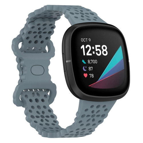 For Fitbit Versa 4 / 3 / Sense 1 / 2 Lace Hollowed Silicone Watch Band(Official Steel Blue) For Fitbit Versa 4 / 3 / Sense 1 / 2 Lace Hollowed Silicone Watch Band(Official Steel Blue)