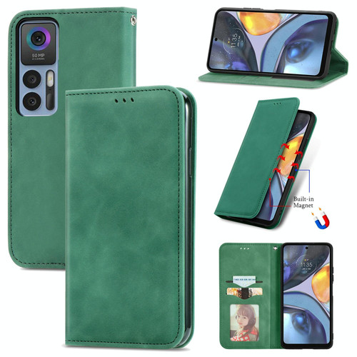 For TCL 30 5G / 30+ 5G Retro Skin Feel Magnetic Leather Phone Case(Green)