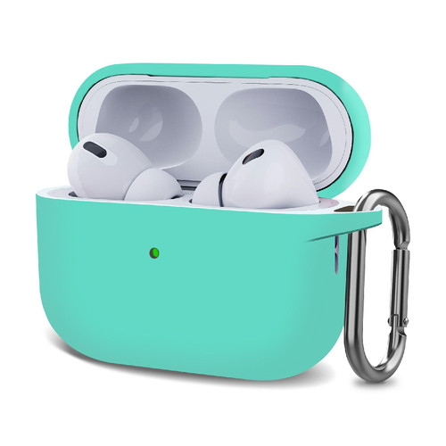 Silicone Thickening Wireless Earphone Protective Case with Hook For AirPods Pro 2(Mint Green) Silicone Thickening Wireless Earphone Protective Case with Hook For AirPods Pro 2(Mint Green)