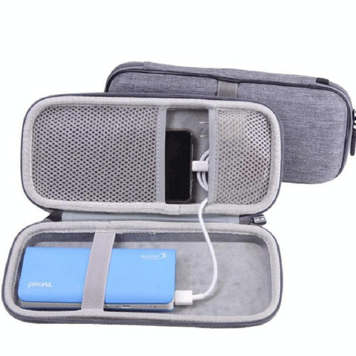 Mobile Phone Power Bank Data Cable EVA Storage Bag(Gray)