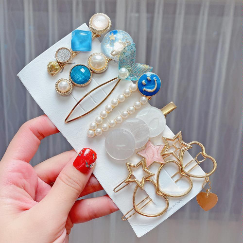 7PCS/Set Mermaid Alloy Colorful Hairpin Headgear Pearl Rhinestone Clip Set 7PCS/Set Mermaid Alloy Colorful Hairpin Headgear Pearl Rhinestone Clip Set