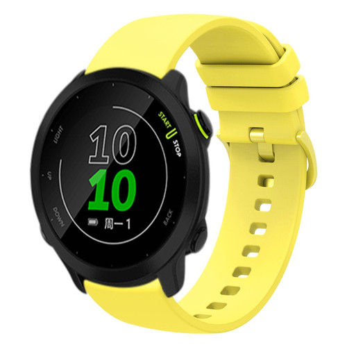 For Garmin Forerunner 158 20mm Solid Color Soft Silicone Watch Band(Yellow)