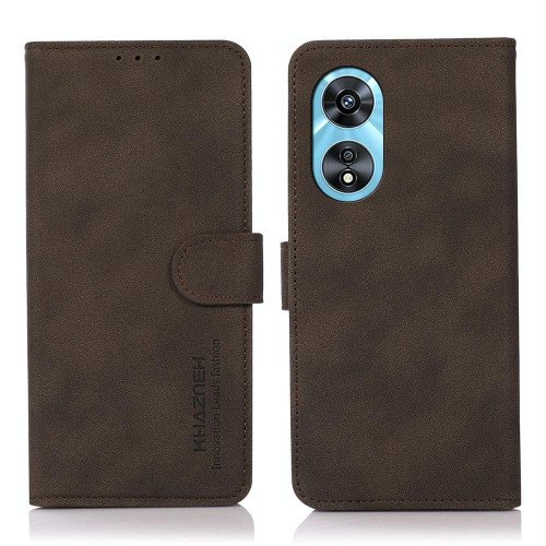 For OPPO A97 5G KHAZNEH Matte Texture Leather Phone Case(Brown)
